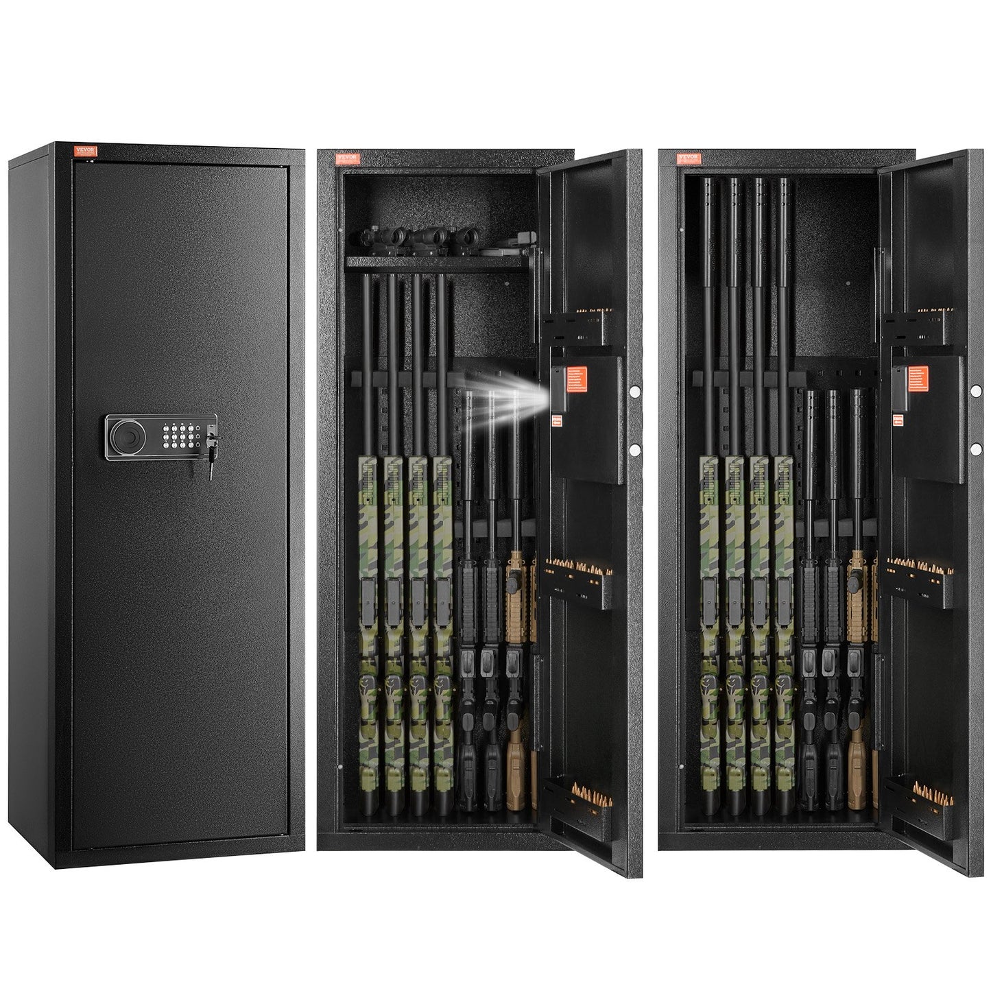 VEVOR 6-8 Rifles Gun Safe Rifle Safe with Lock & Digital Keypad Removable Shelf
