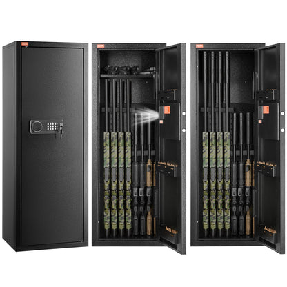 VEVOR 6-8 Rifles Gun Safe Rifle Safe with Lock & Digital Keypad Removable Shelf