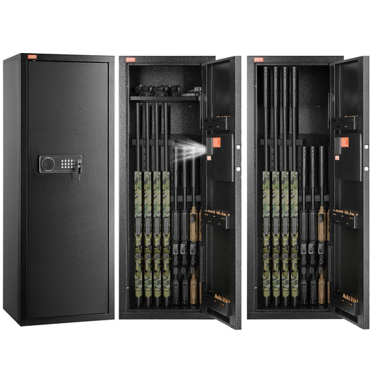 VEVOR 6-8 Rifles Gun Safe Rifle Safe with Lock & Digital Keypad Removable Shelf