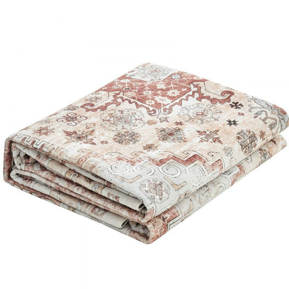 VEVOR Large Area Rug 2743.2 x 3658 mm Anti-Skid Floor Mat Vintage Brown Red