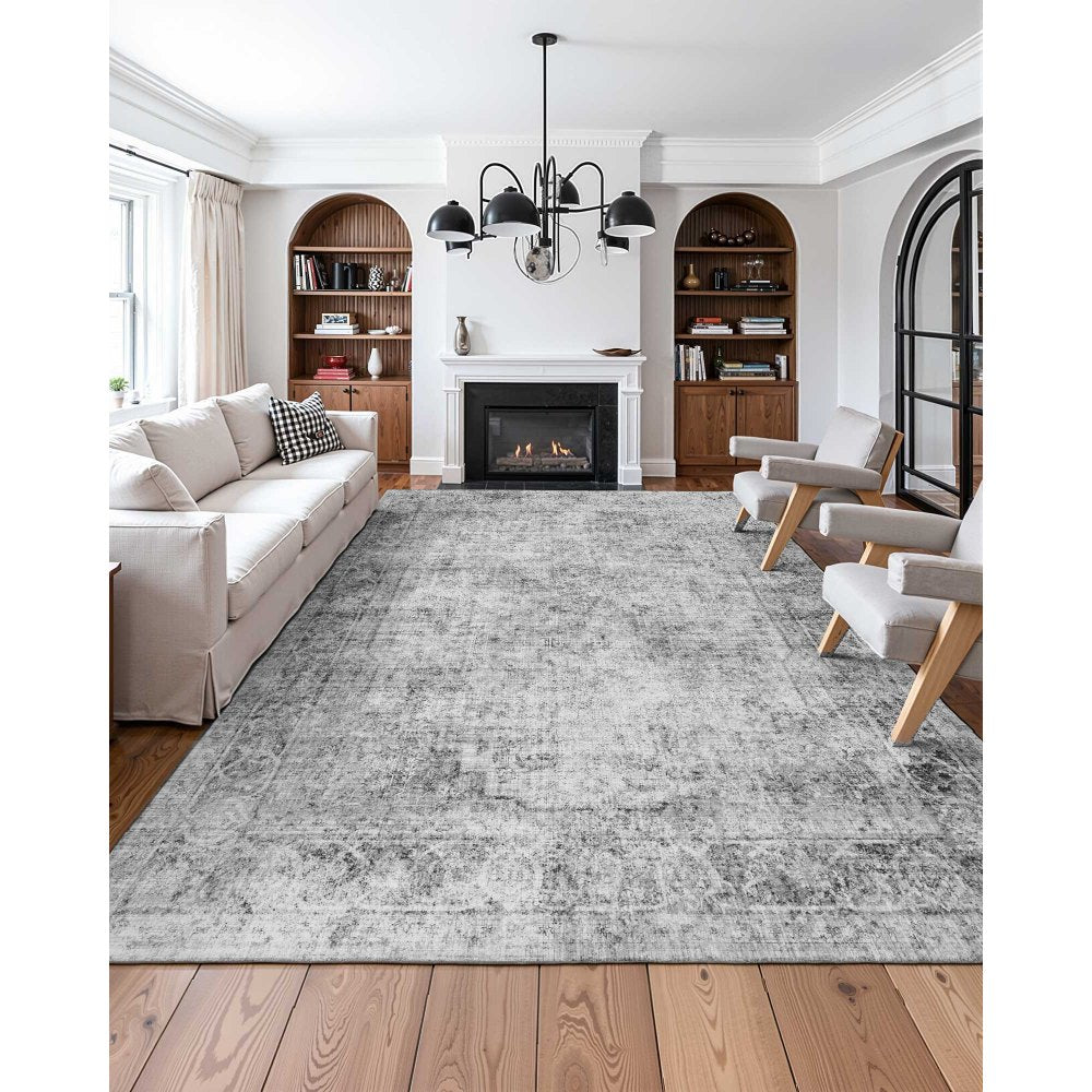 VEVOR Large Area Rug 2743.2 x 3658 mm Anti-Skid Indoor Floor Mat Bohemian Gray