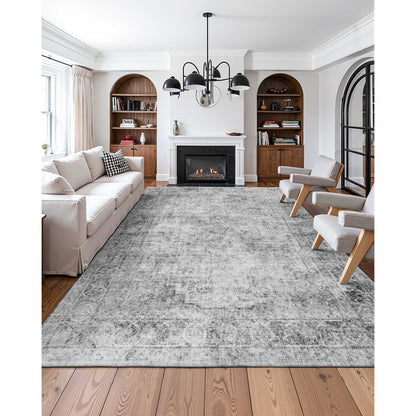 VEVOR Large Area Rug 2743.2 x 3658 mm Anti-Skid Indoor Floor Mat Bohemian Gray