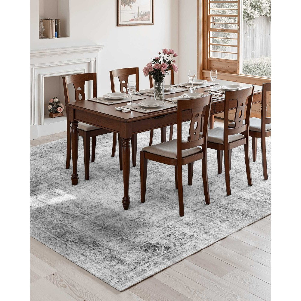 VEVOR Large Area Rug 2743.2 x 3658 mm Anti-Skid Indoor Floor Mat Bohemian Gray