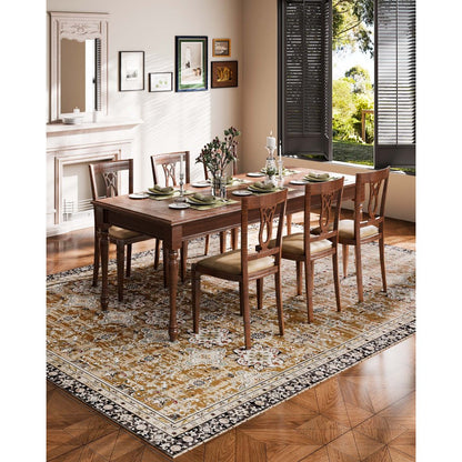 VEVOR Large Area Rug 2743.2 x 3658 mm Anti-Skid Floor Mat Vintage Brown Green