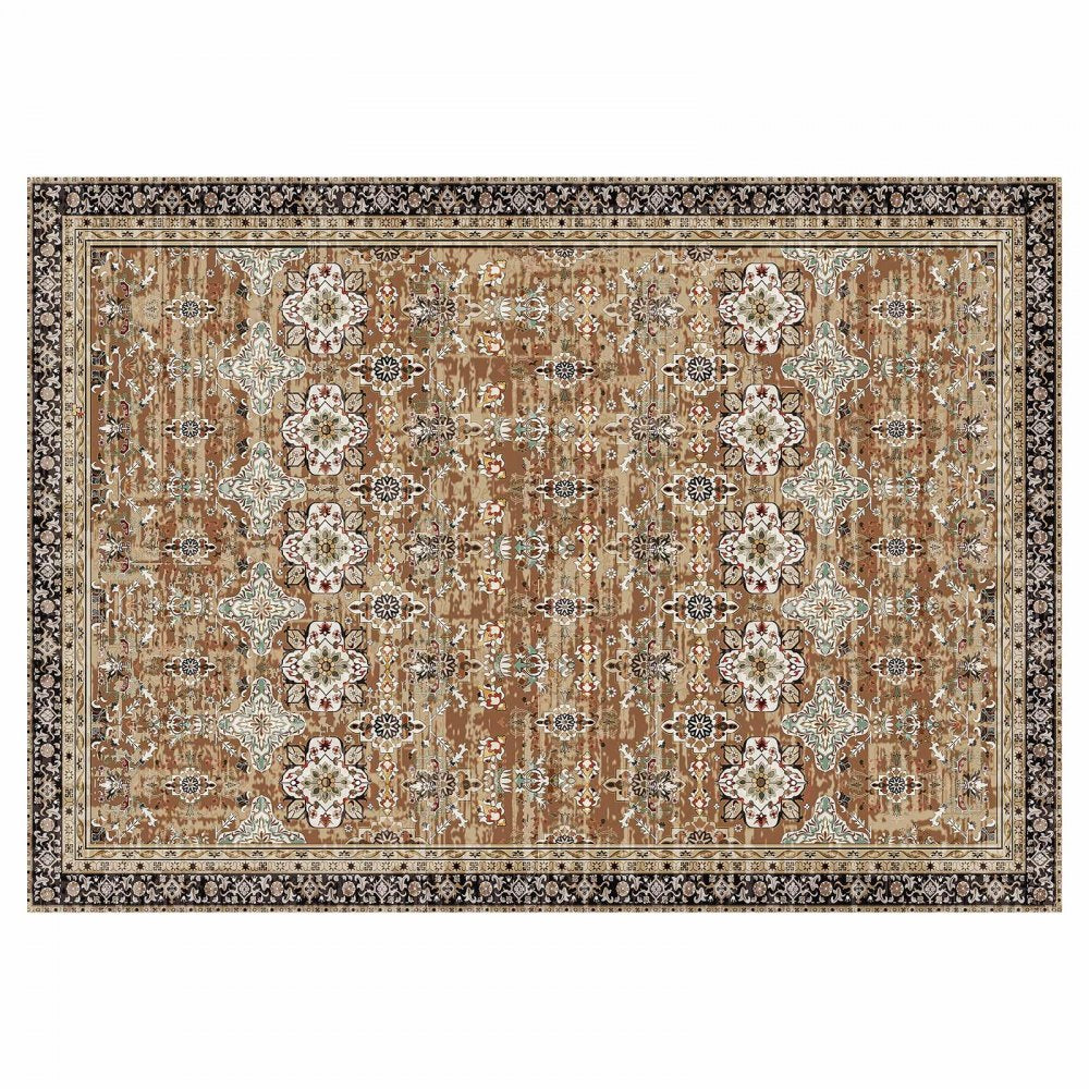 VEVOR Large Area Rug 2743.2 x 3658 mm Anti-Skid Floor Mat Vintage Brown Green