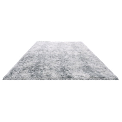 Indoor Plush Area Rugs, 2.74 x 3.66m Soft Plush Carpet, Furry Shag Area Rugs for Living Room, Bedroom, Modern Home Decor Aesthetic Long-Pile Rug, Non-Shedding, Slip-Resistant, Tie-Dye Light Gray