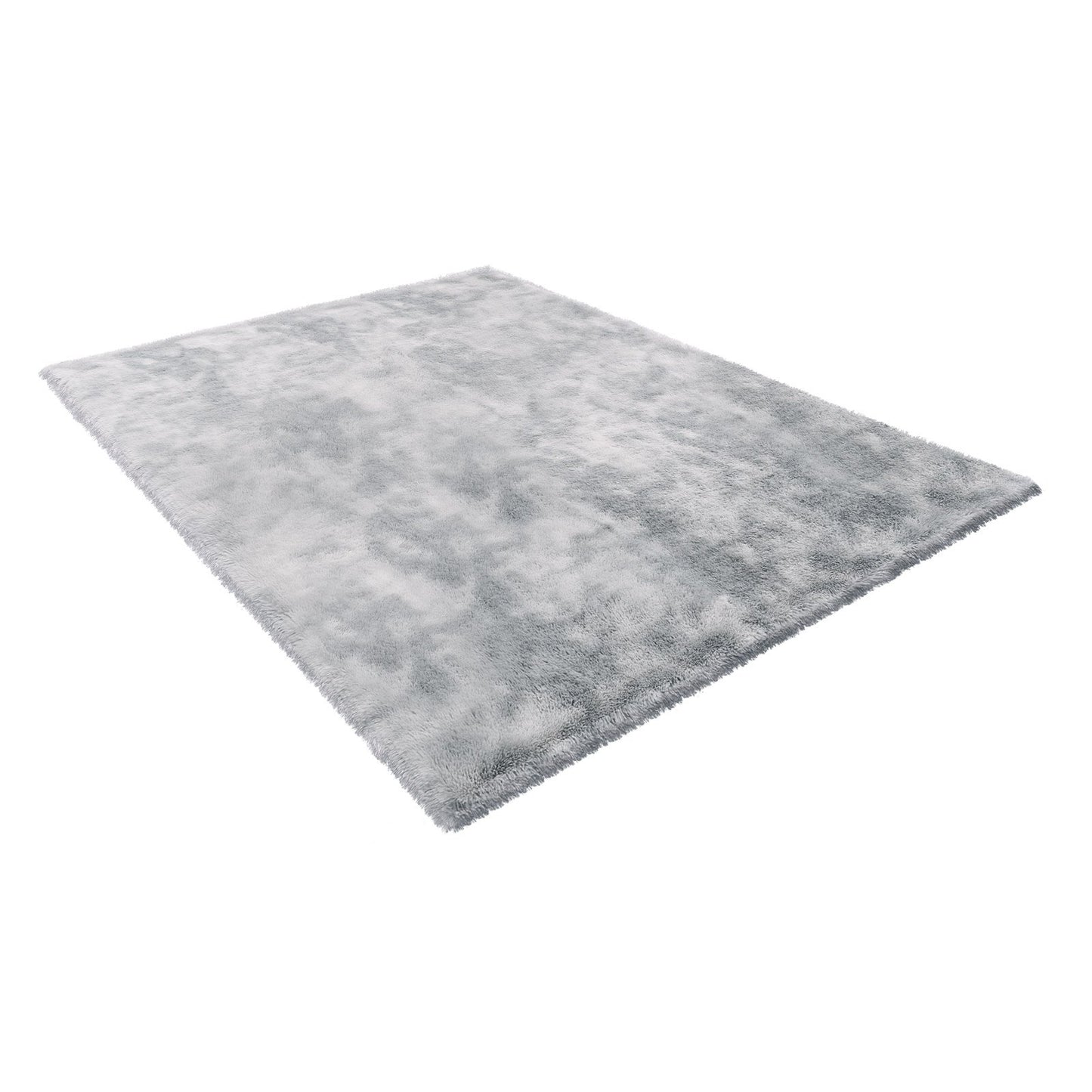 Indoor Plush Area Rugs, 2.74 x 3.66m Soft Plush Carpet, Furry Shag Area Rugs for Living Room, Bedroom, Modern Home Decor Aesthetic Long-Pile Rug, Non-Shedding, Slip-Resistant, Tie-Dye Light Gray