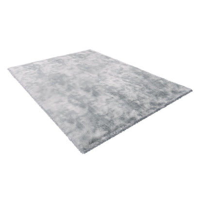 Indoor Plush Area Rugs, 2.74 x 3.66m Soft Plush Carpet, Furry Shag Area Rugs for Living Room, Bedroom, Modern Home Decor Aesthetic Long-Pile Rug, Non-Shedding, Slip-Resistant, Tie-Dye Light Gray