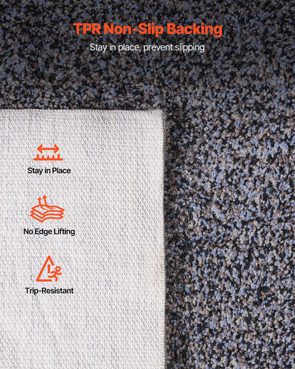 Indoor Plush Area Rugs, 2.74 x 3.66 m Plush Carpet, Area Rugs Furry with Long Plushs Pile, Thick & Durable High-Pile Rug for High-Traffic Areas, Non-Shedding & Non-Slip Backing, Blue-Gray