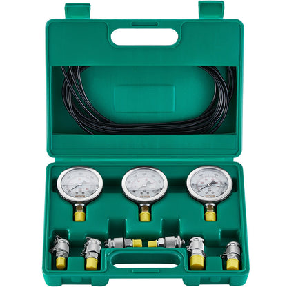 VEVOR Hydraulic Pressure Test Kit, 250/400/600bar, 3 Gauges 6 Test Couplings 3 Test