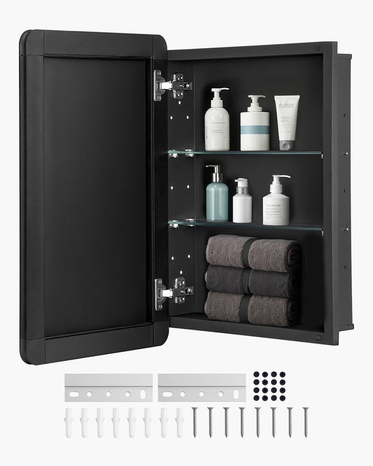 VEVOR Medicine Cabinet 16" x 24" Mirror Medicine Cabinet Adjustable Shelves