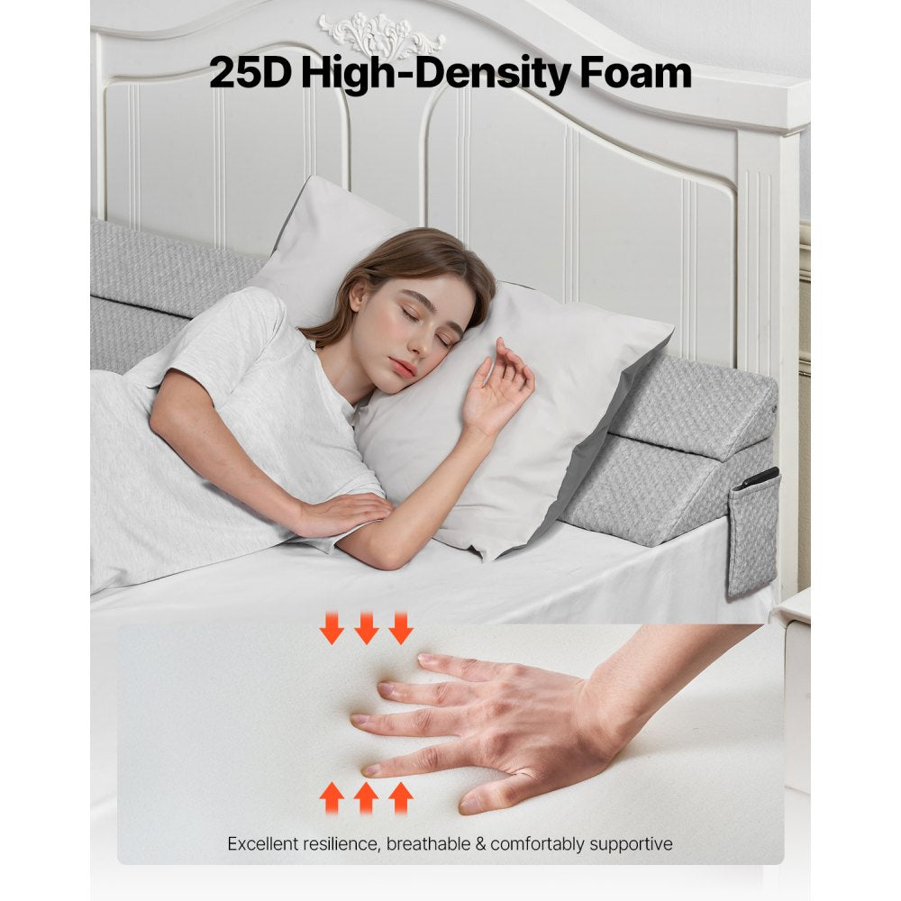 VEVOR Bed Wedge Pillow for Headboard 1524x245x152mm Bed Gap Filler for 178mm Gap