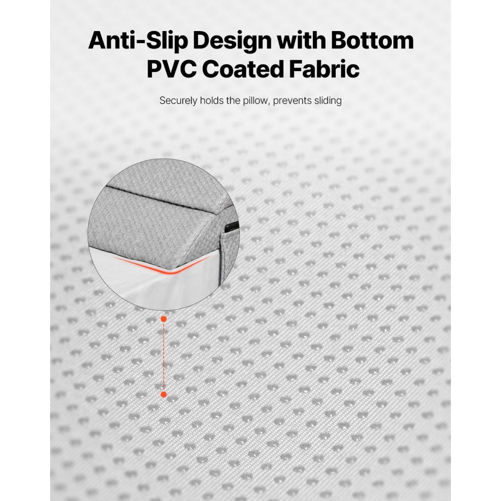 VEVOR Bed Wedge Pillow for Headboard 1524x245x152mm Bed Gap Filler for 178mm Gap