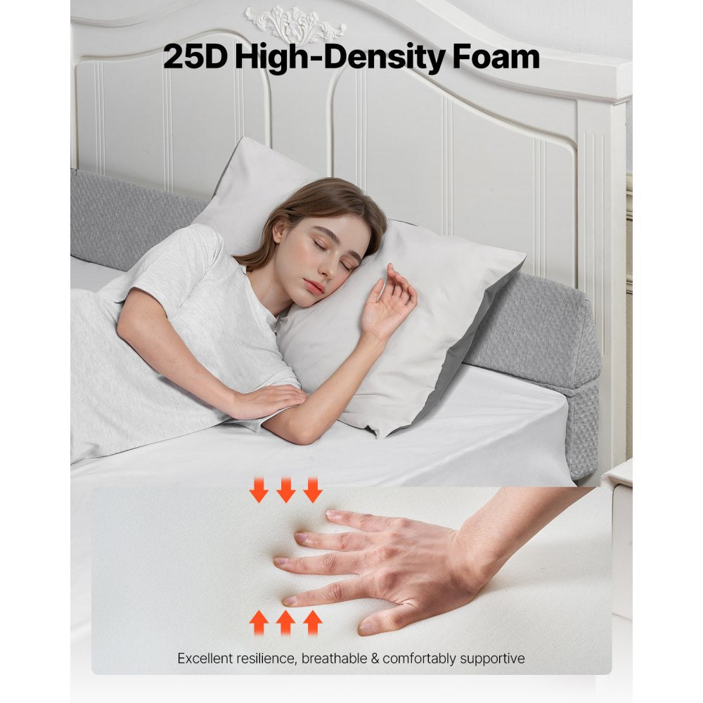 VEVOR Bed Wedge Pillow for Headboard 1525x152x152mm Bed Gap Filler for 178mm Gap