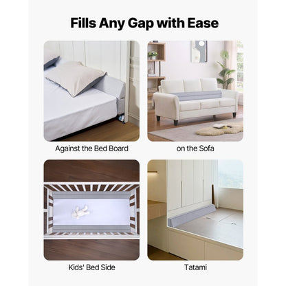 VEVOR Bed Wedge Pillow for Headboard 1525x152x152mm Bed Gap Filler for 178mm Gap
