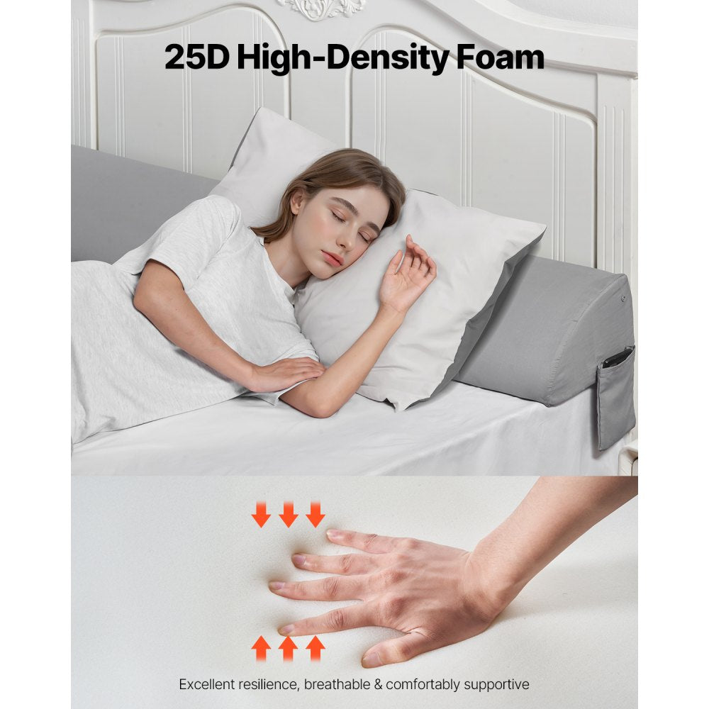 VEVOR Bed Wedge Pillow for Headboard 1829x255x152mm Bed Gap Filler for 178mm Gap