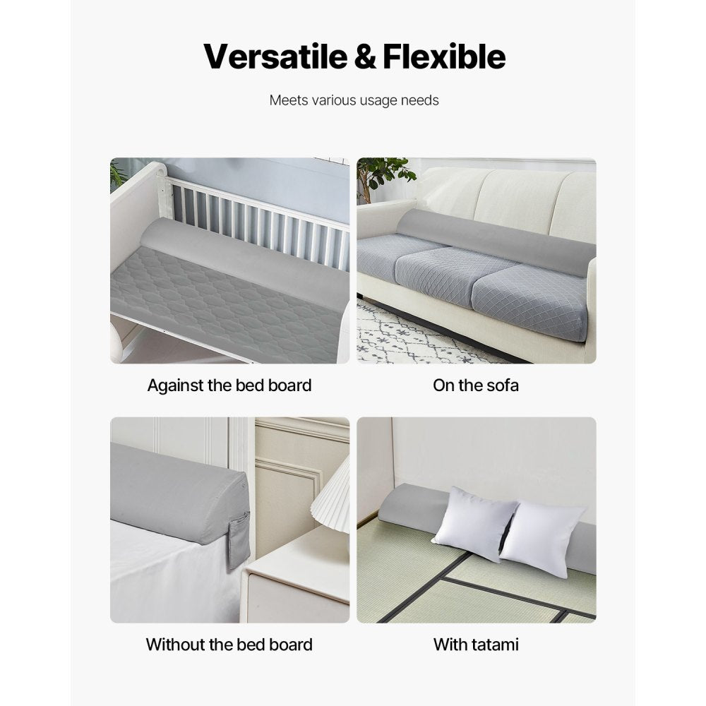 VEVOR Bed Wedge Pillow for Headboard 1829x255x152mm Bed Gap Filler for 178mm Gap
