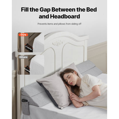 VEVOR Bed Wedge Pillow for Headboard 1930x255x152mm Bed Gap Filler for 178mm Gap