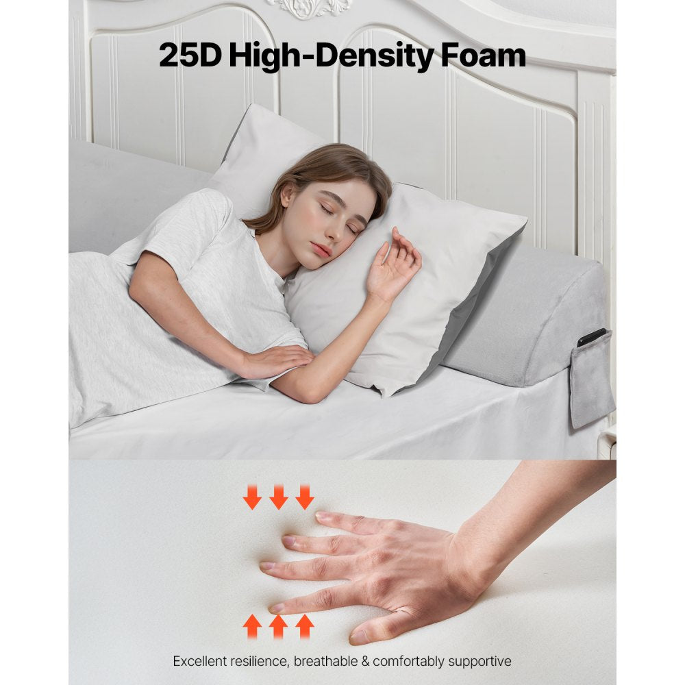 VEVOR Bed Wedge Pillow 1930x255x152mm Plush Bed Gap Filler Headboard 178mm Gap