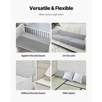 VEVOR Bed Wedge Pillow 1930x255x152mm Plush Bed Gap Filler Headboard 178mm Gap