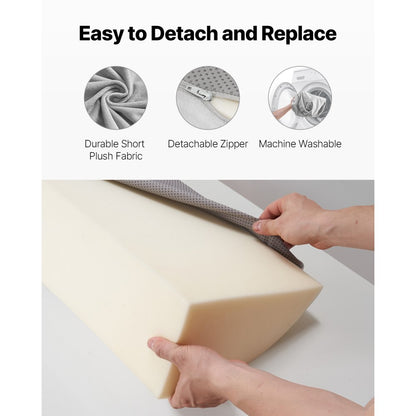 VEVOR Bed Wedge Pillow 1930x255x152mm Plush Bed Gap Filler Headboard 178mm Gap