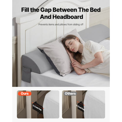 VEVOR Bed Wedge Pillow for Headboard 1930x200x152mm Bed Gap Filler for 127mm Gap
