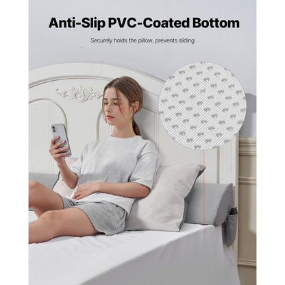 VEVOR Bed Wedge Pillow for Headboard 1930x200x152mm Bed Gap Filler for 127mm Gap