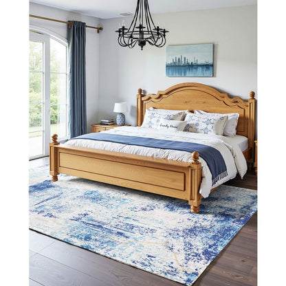 Large Area Rug 1524 x 2133.6 mm Anti-Skid Indoor Floor Mat Modern Blue