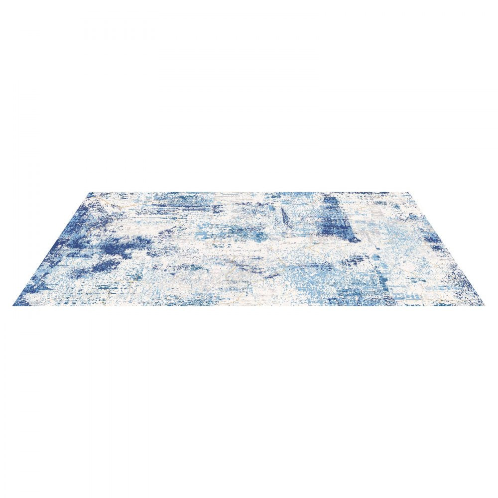 Large Area Rug 1524 x 2133.6 mm Anti-Skid Indoor Floor Mat Modern Blue