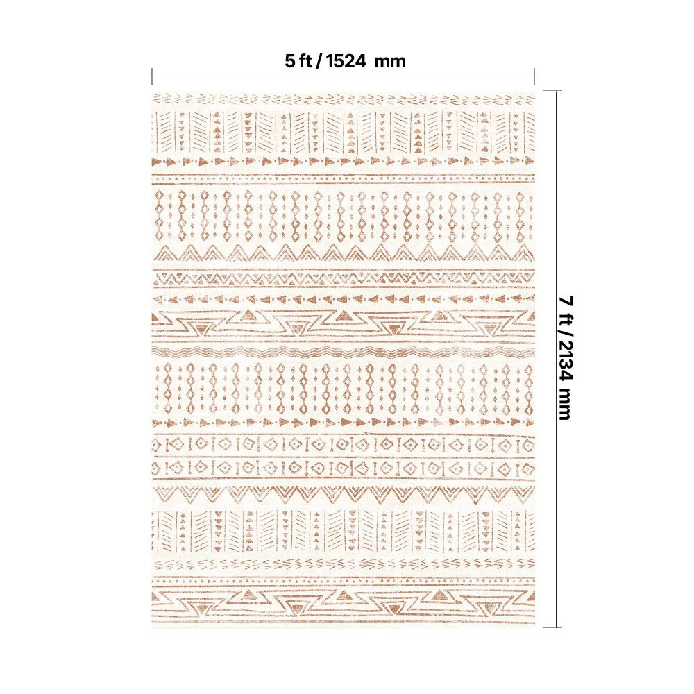 Large Area Rug 1524 x 2133.6 mm Anti-Skid Indoor Floor Mat Modern Beige