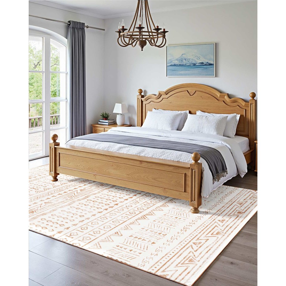 Large Area Rug 1524 x 2133.6 mm Anti-Skid Indoor Floor Mat Modern Beige