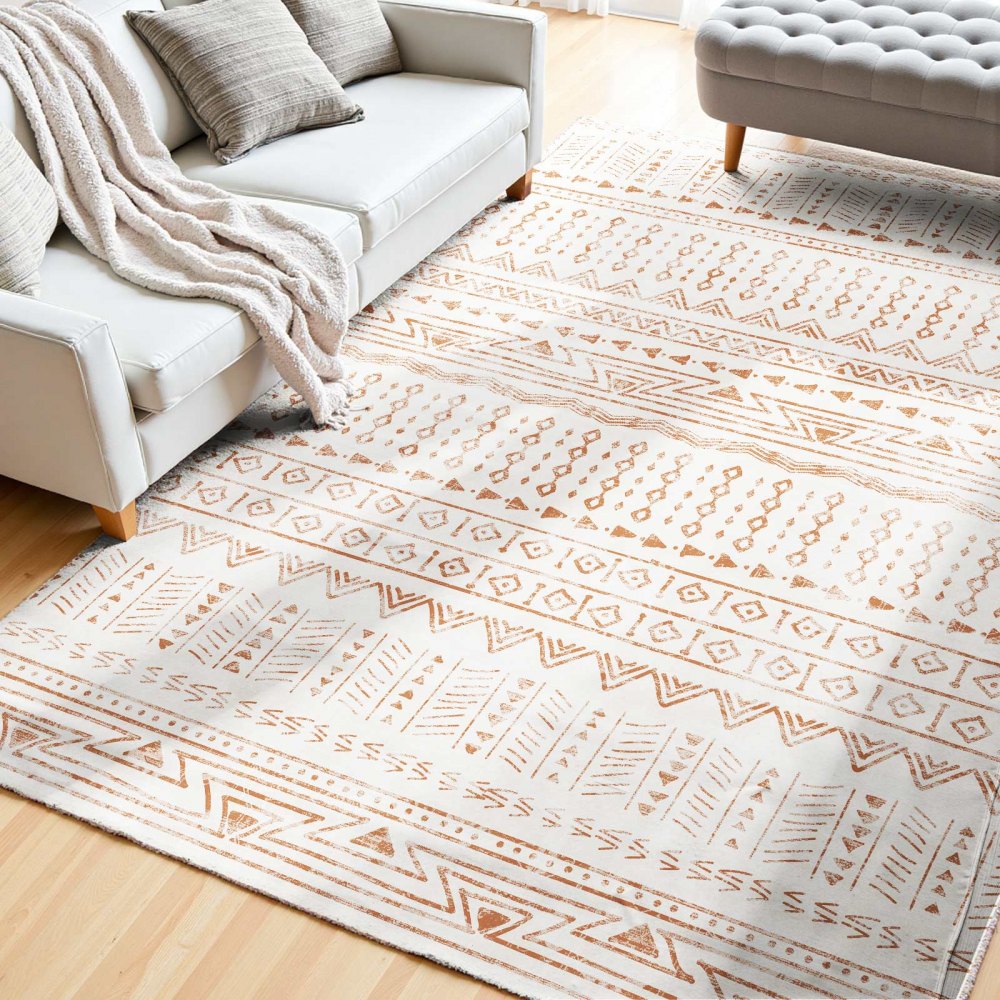 Large Area Rug 1524 x 2133.6 mm Anti-Skid Indoor Floor Mat Modern Beige