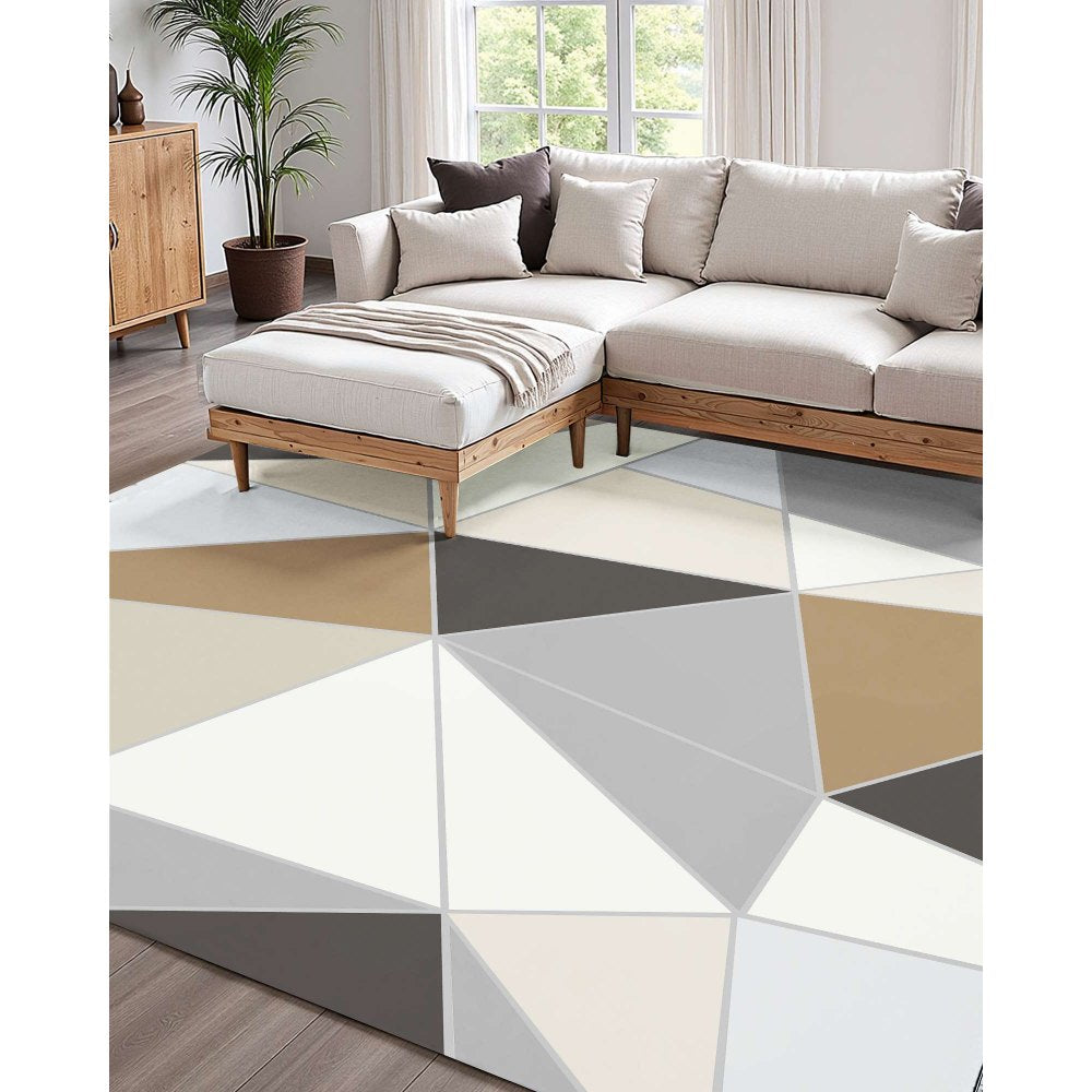 VEVOR Large Area Rug 1524 x 2133.6 mm Anti-Skid Floor Mat Modern Charcoal Gray
