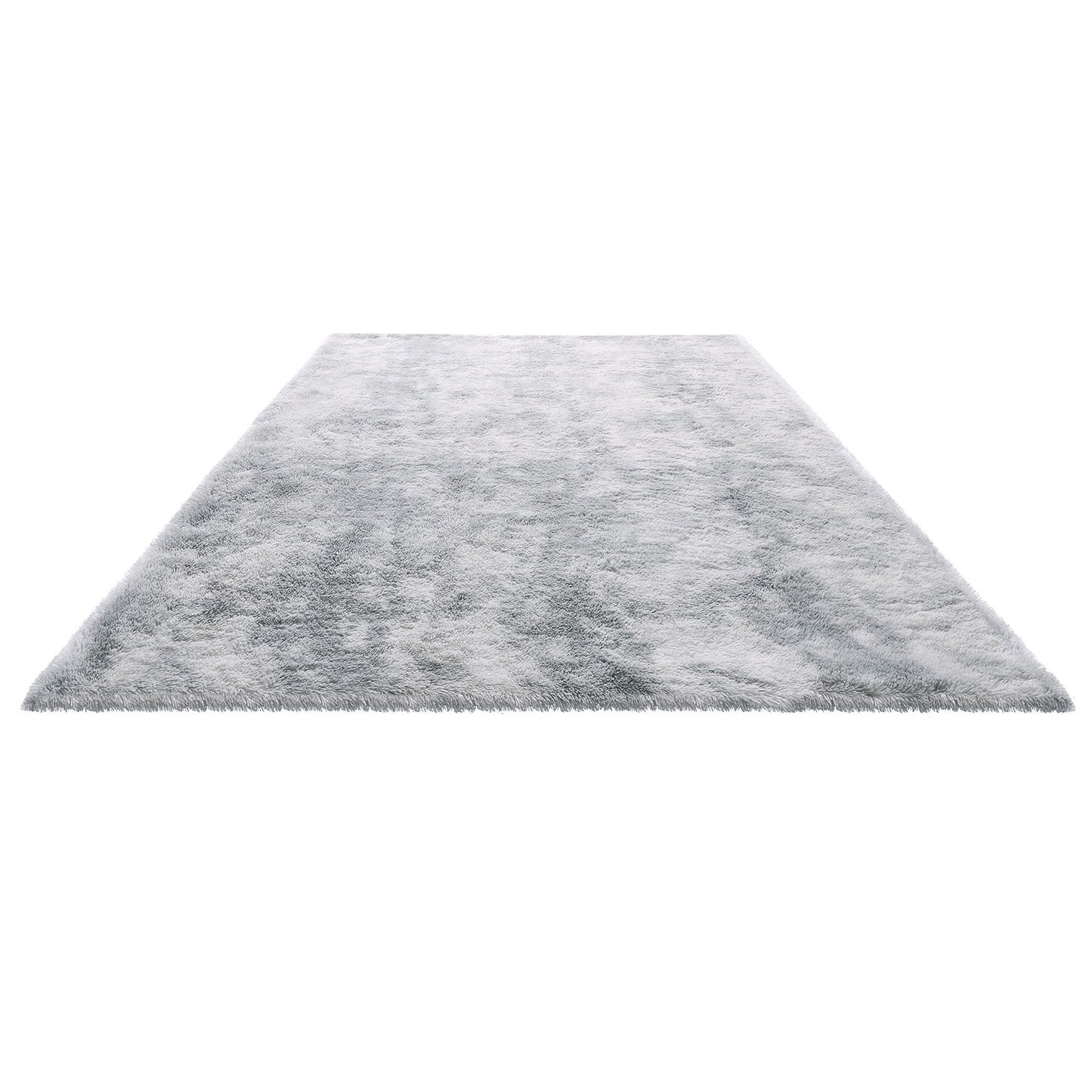 Indoor Plush Area Rugs, 1.83x2.74 m Soft Plush Carpet, FFurry Shag Area Rugs for Living Room, Bedroom, Modern Home Decor Aesthetic Long-Pile Rug, Non-Shedding, Slip-Resistant, Tie-Dye Light Gray