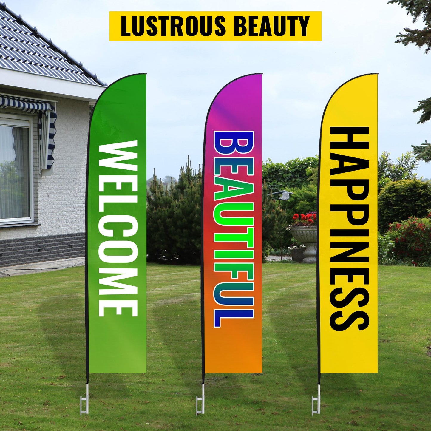 VEVOR Advertising Feather Flag for Business 12 x 6PCS 16ft Swooper Flag Pole Sets
