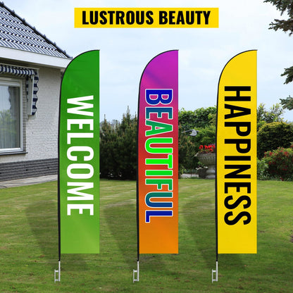 Promotional Feather Flag Set with 4.3m Pole - Durable & Easy to Assemble