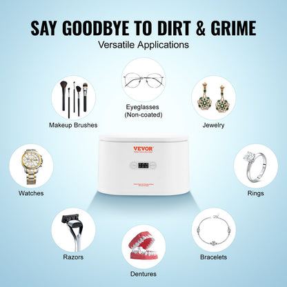 VEVOR Jewelry Cleaner Ultrasonic Machine, Ultrasonic Cleaner Machine Portable 22oz