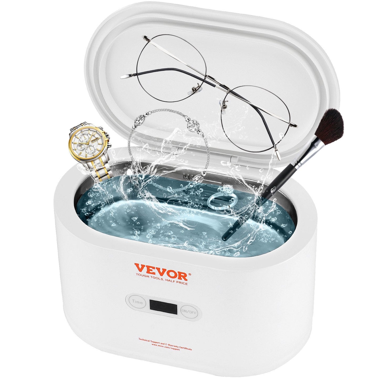Portable Ultrasonic Jewelry Cleaner with 5 Timers, 0.65L Capacity