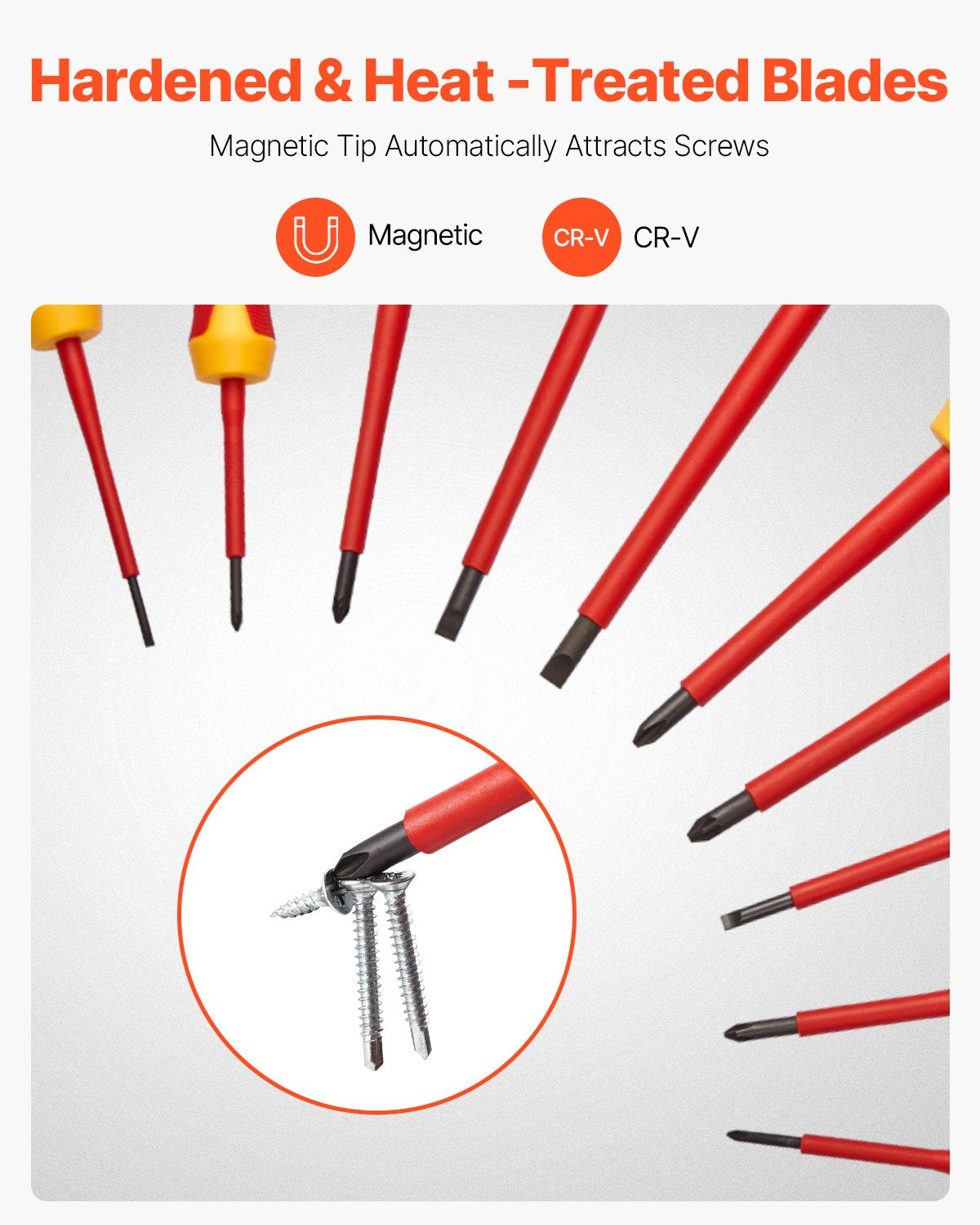 VEVOR Insulated Screwdriver Set 11-Piece Insulated Tool Set for Electricians