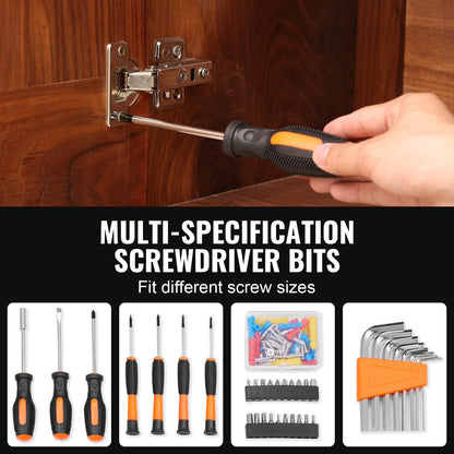132-Piece Household Hand Tool Set with Portable Case, High-Quality Steel