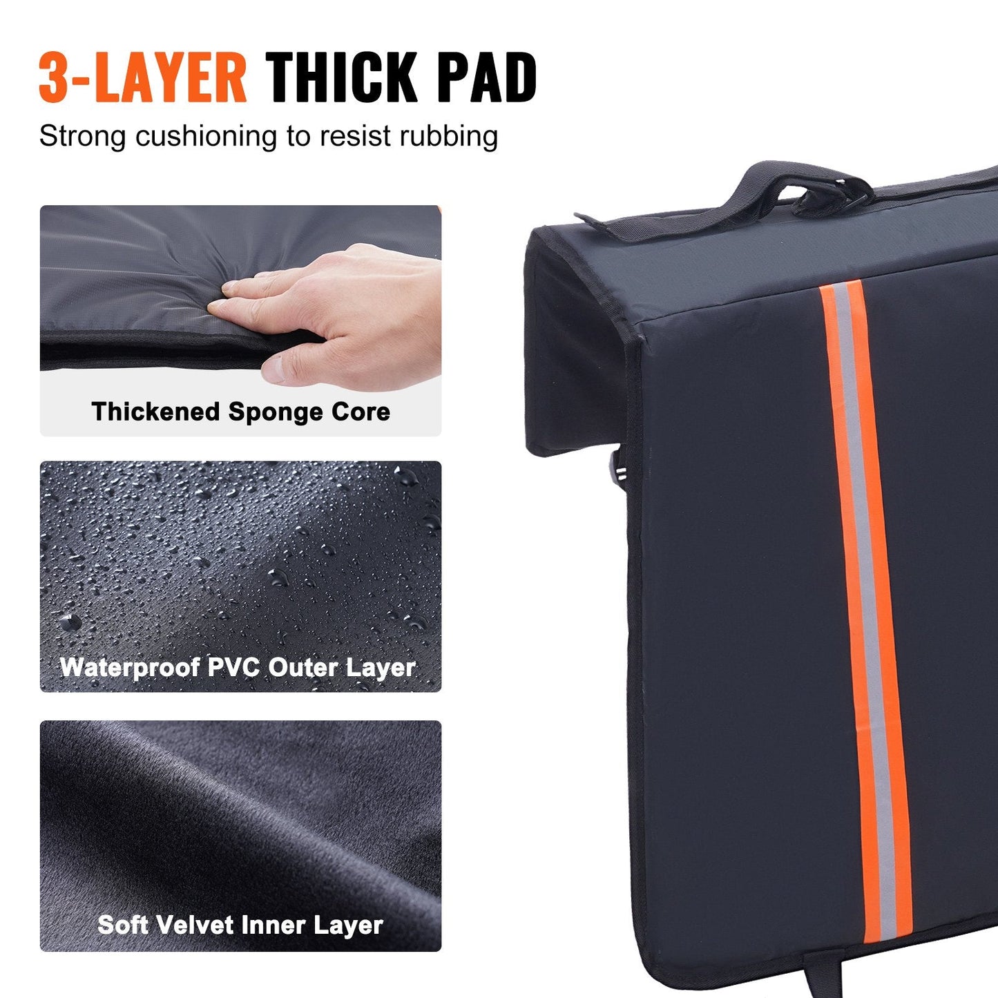 Pickup Truck Tailgate Pad for 6 Bikes - 1.57m, Triple-Layer Protection, Easy Install