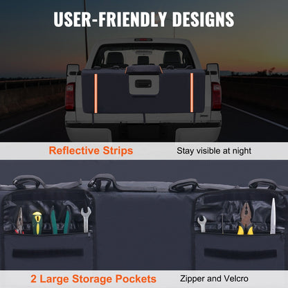 Pickup Truck Tailgate Pad for 6 Bikes - 1.57m, Triple-Layer Protection, Easy Install