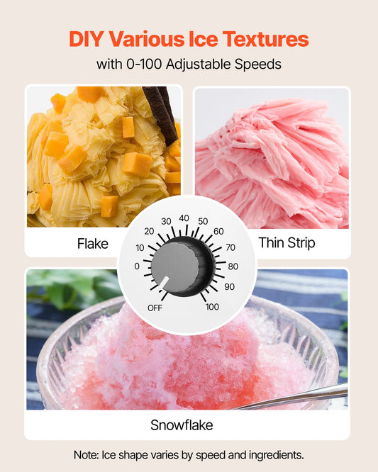 Snowflake Ice Machine, 60KG/24H Snowflake Ice Maker, Ice-Shaver Machine with Stainless Steel Blade, Electric Snow Cone Maker with 1.8L Tank, 90S Fast Pre-Cooling, for Home & Small Gatherings