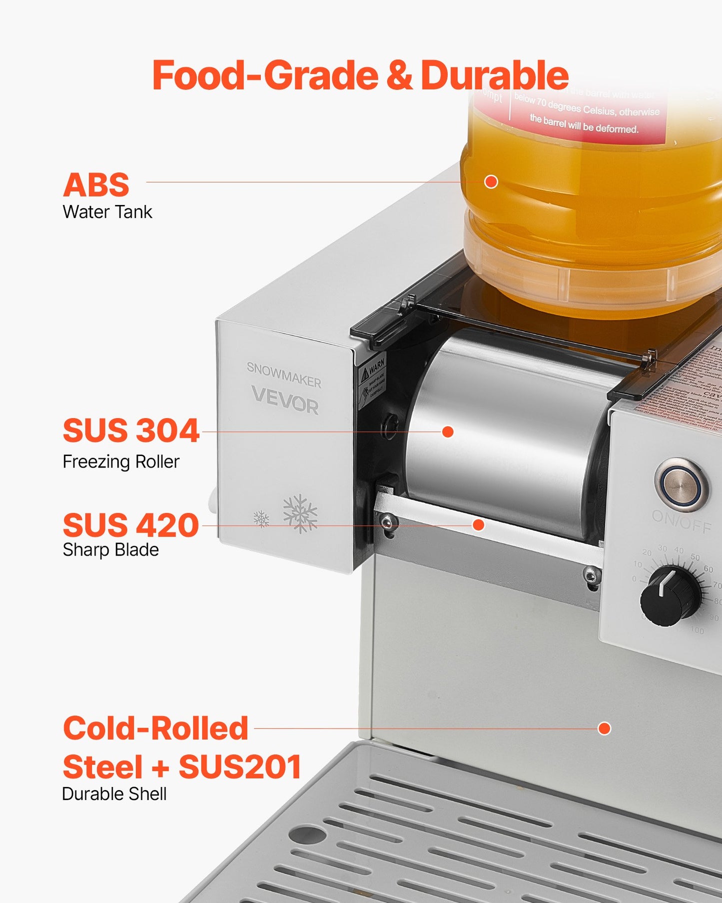 Snowflake Ice Machine, 60KG/24H Snowflake Ice Maker, Ice-Shaver Machine with Stainless Steel Blade, Electric Snow Cone Maker with 1.8L Tank, 90S Fast Pre-Cooling, for Home & Small Gatherings