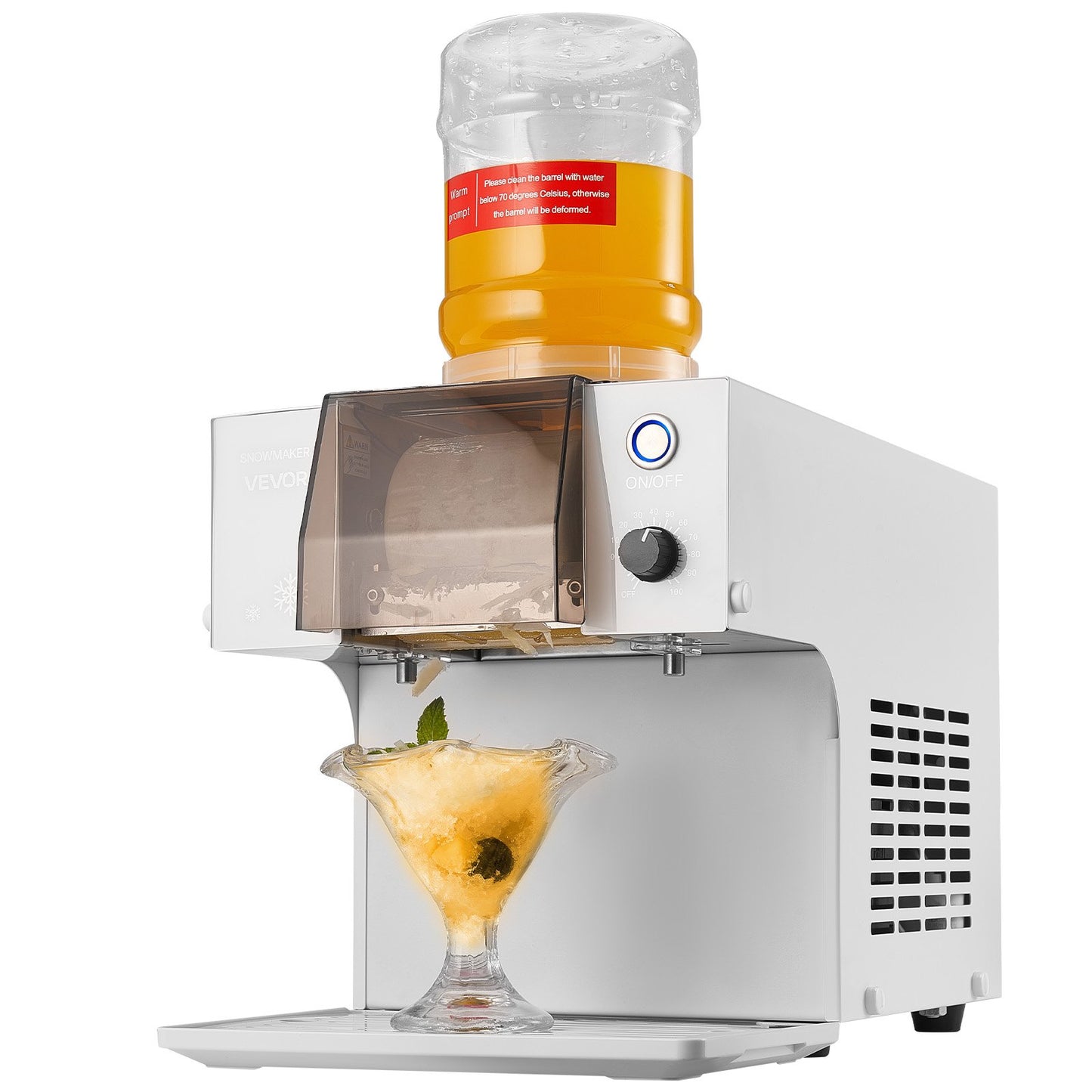 Snowflake Ice Machine, 80KG/24H Snowflake Ice Maker, Ice-Shaver Machine with Stainless Steel Blade, Electric Snow Cone Maker with 1.8L Tank, 90S Fast Pre-Cooling, for Home & Small Gatherings