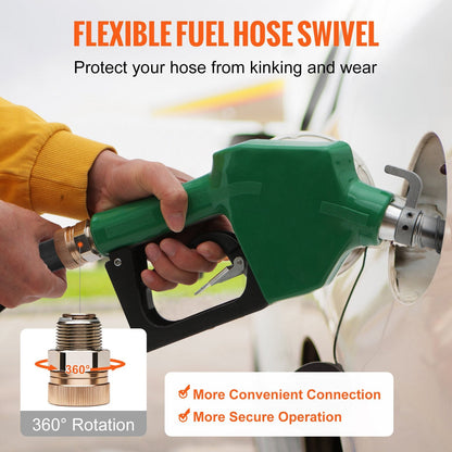 Automatic Fuel Nozzle with 15/16" Spout, 16 GPM Flow, Aluminum & PVC, Green