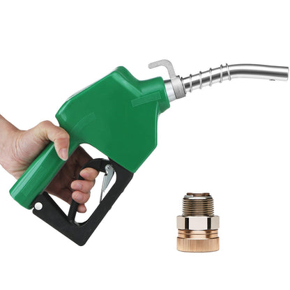 Automatic Fuel Nozzle with 15/16" Spout, 16 GPM Flow, Aluminum & PVC, Green