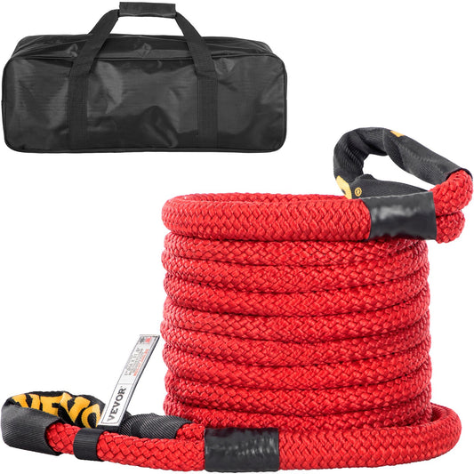 VEVOR 1\" x 31.5\' Recovery Tow Rope, 33,500 lbs, Heavy Duty Nylon Double Braided