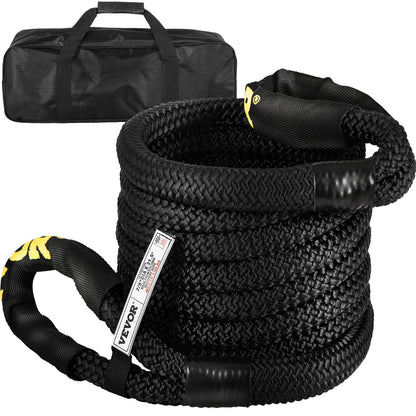 Heavy Duty Kinetic Recovery Rope, 22 mm x 9.6 m, 13,290 kg Strength, Black