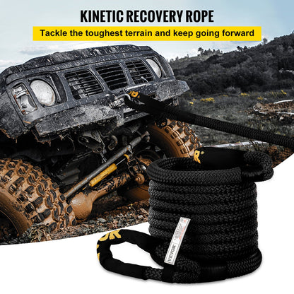 VEVOR 1-1/4\" x 31.5\' Kinetic Recovery & Tow Rope, 23723kgs, Heavy Duty Nylon Double